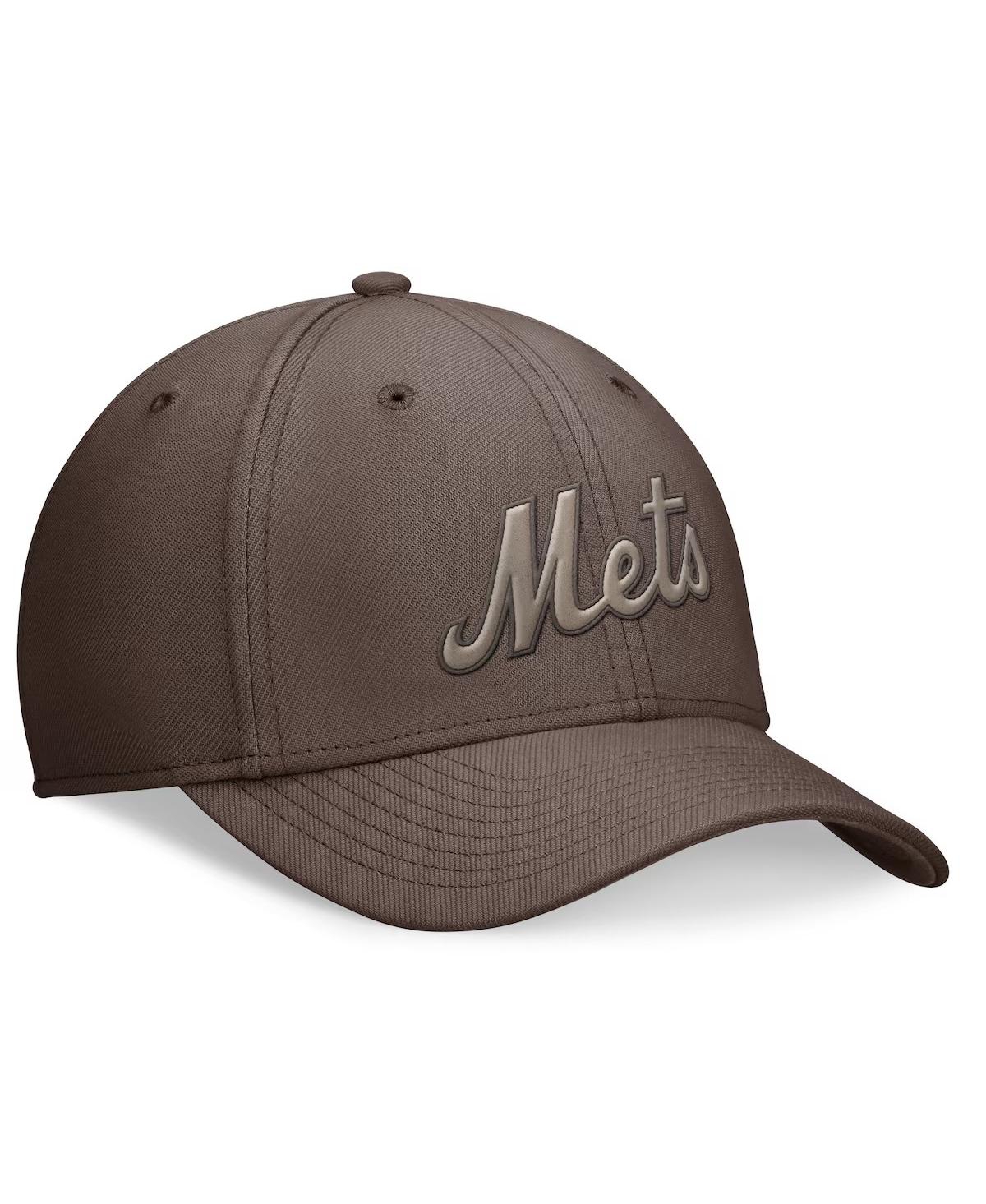 Nike Men'sNew York Mets Statement Ironstone Performance SwooshFlex Hat - Brown