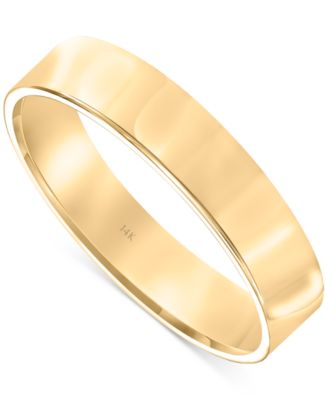 Men's Flat Profile Comfort Fit Wedding Band in 14k Gold