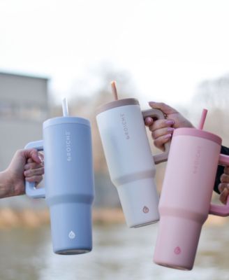 40oz Insulated Tumbler with Straw and Handle, 2pk