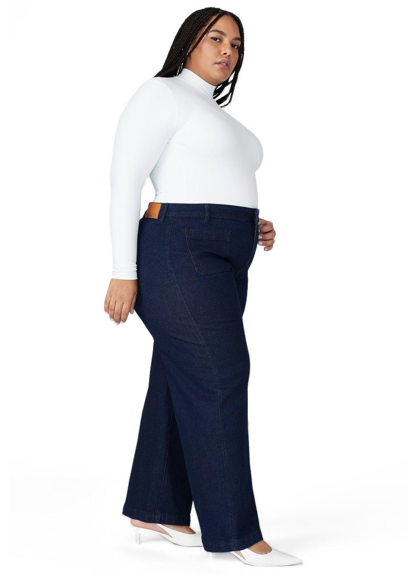 Женские джинсы ELOQUII The Trouser Jean, цвет: Индиго — фото 2