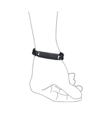 Solid Name Bar Plate Identification ID Bracelet Cuban Link Chain Stainless Steel