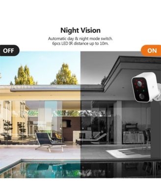 SW02 2 Packs 1080P Full HD Wireless Smart Cameras with Solar Panels, Supports Night Vision, Wi-Fi and Smartphone App
