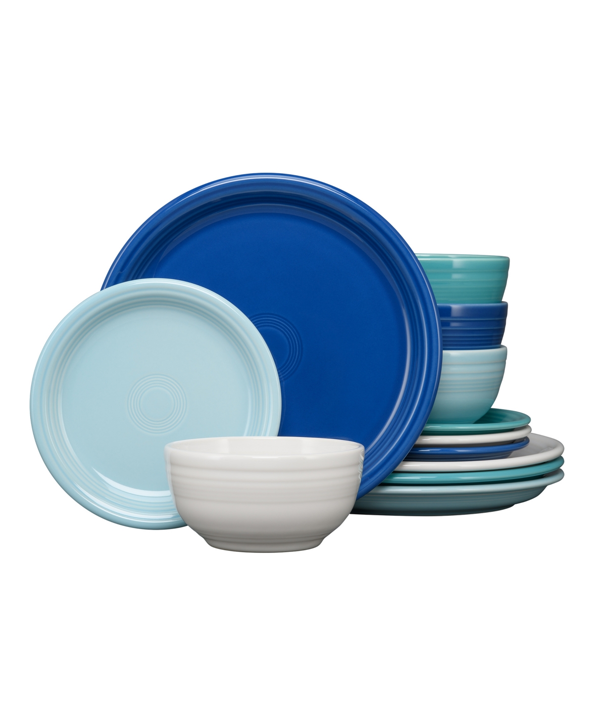 Mixed Coastal Blues Bistro 12 Pc. Dinnerware Set, Service for 4 - Coastal Bl