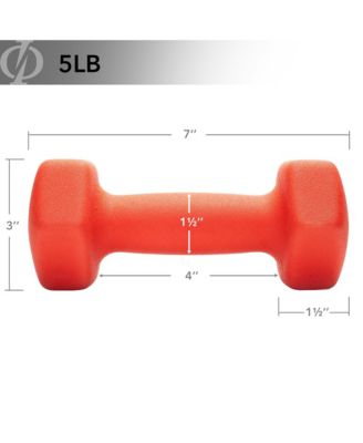 Neoprene Dumbbell Hexagon Hand Weights, 5 lb Pair - 10 lb Total