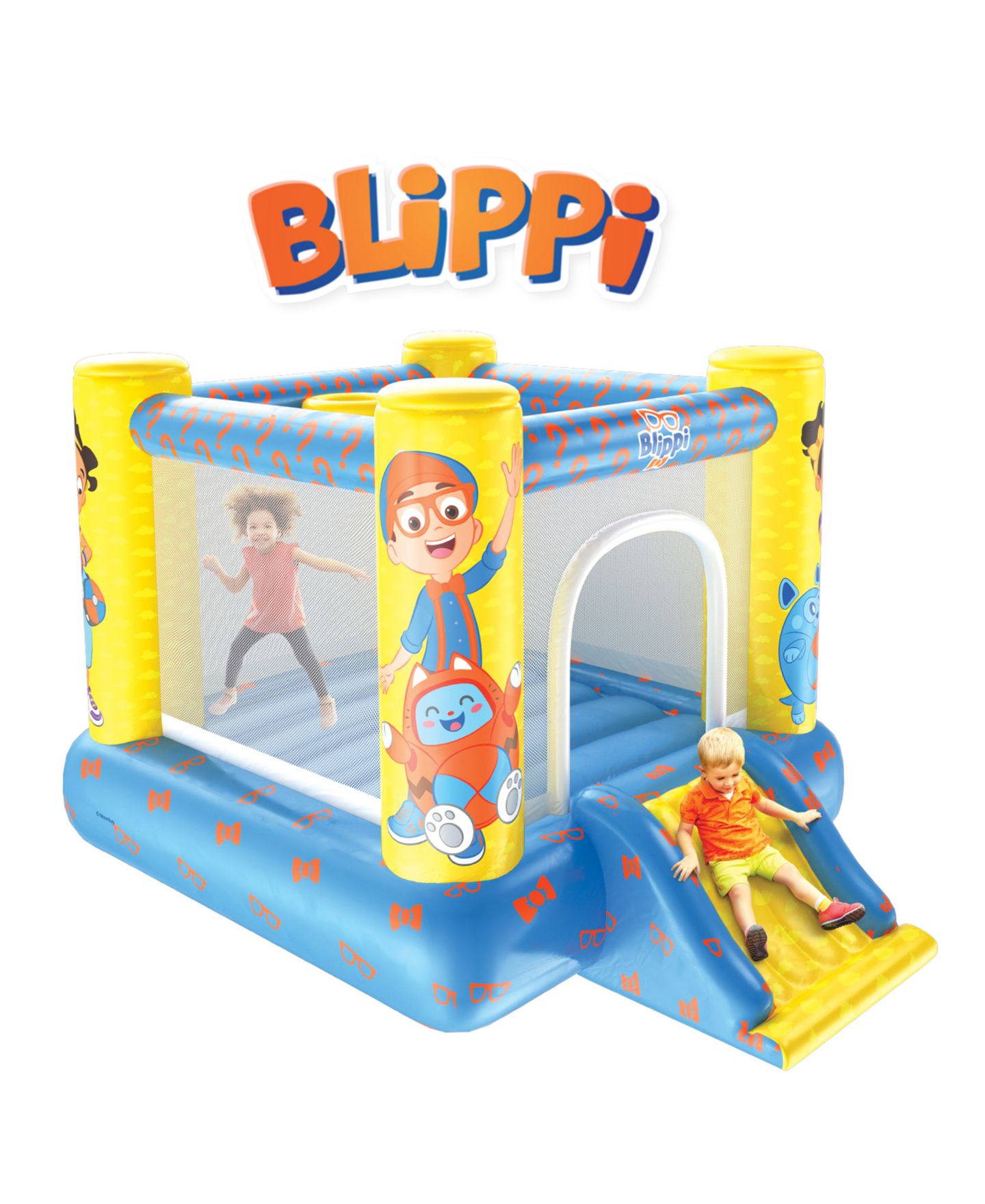 Детские игрушки World Tech Toys Moonbug Blippi Inflatable Bouncer with Slide — фото 1
