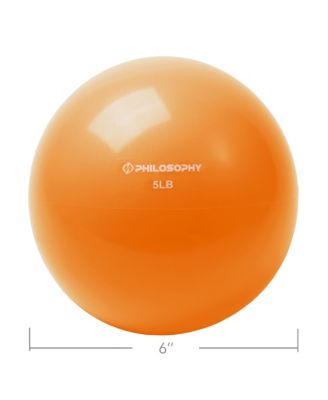 Toning Ball, 5 LB, Orange - Soft Weighted Mini Medicine Ball