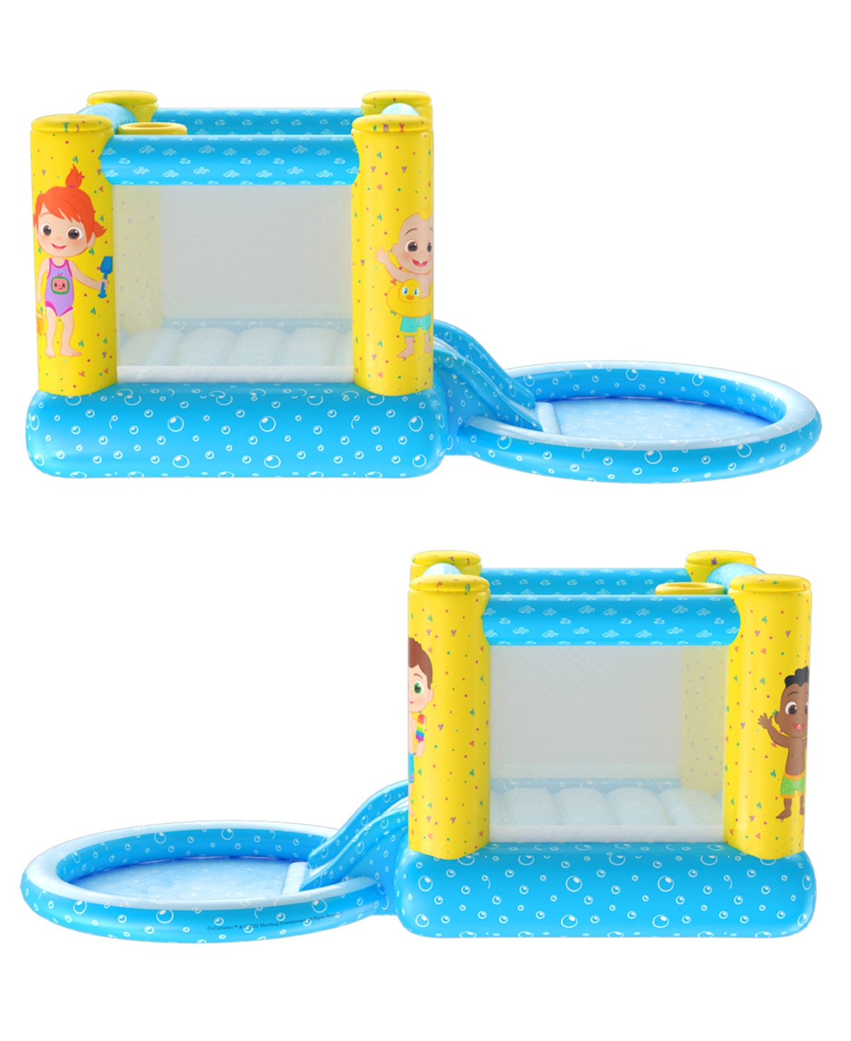 World Tech Toys Moonbug Cocomelon Inflatable Bouncer With Slide Pool In Multi