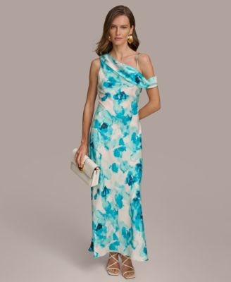 Donna Karan New York - Women's Printed One-Shoulder Draped Gown