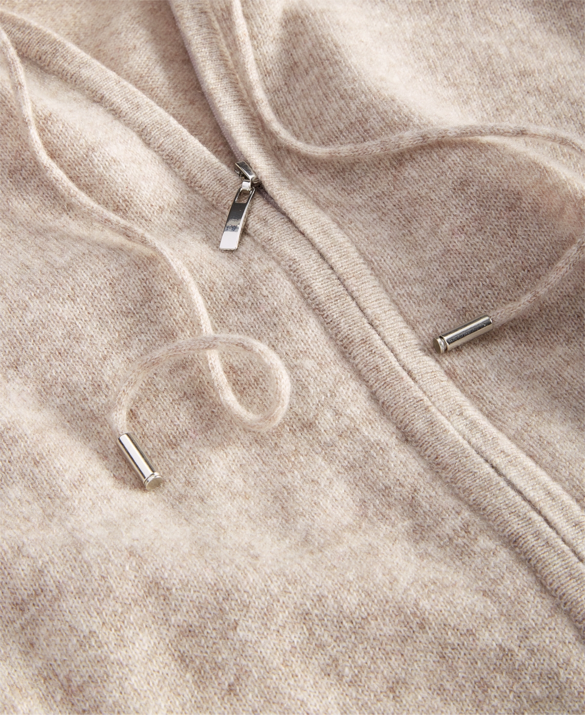 Charter Club Women's 100% Cashmere Zip Hoodie, Created For Macy's In Pearl Taupe Heather