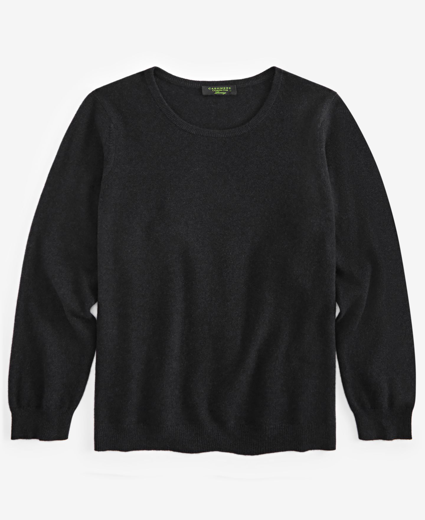 Женский свитер Charter Club Plus Size 100% Cashmere Crewneck, цвет: Чёрный — фото 5