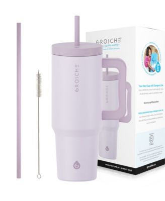 40oz Insulated Tumbler with Straw and Handle