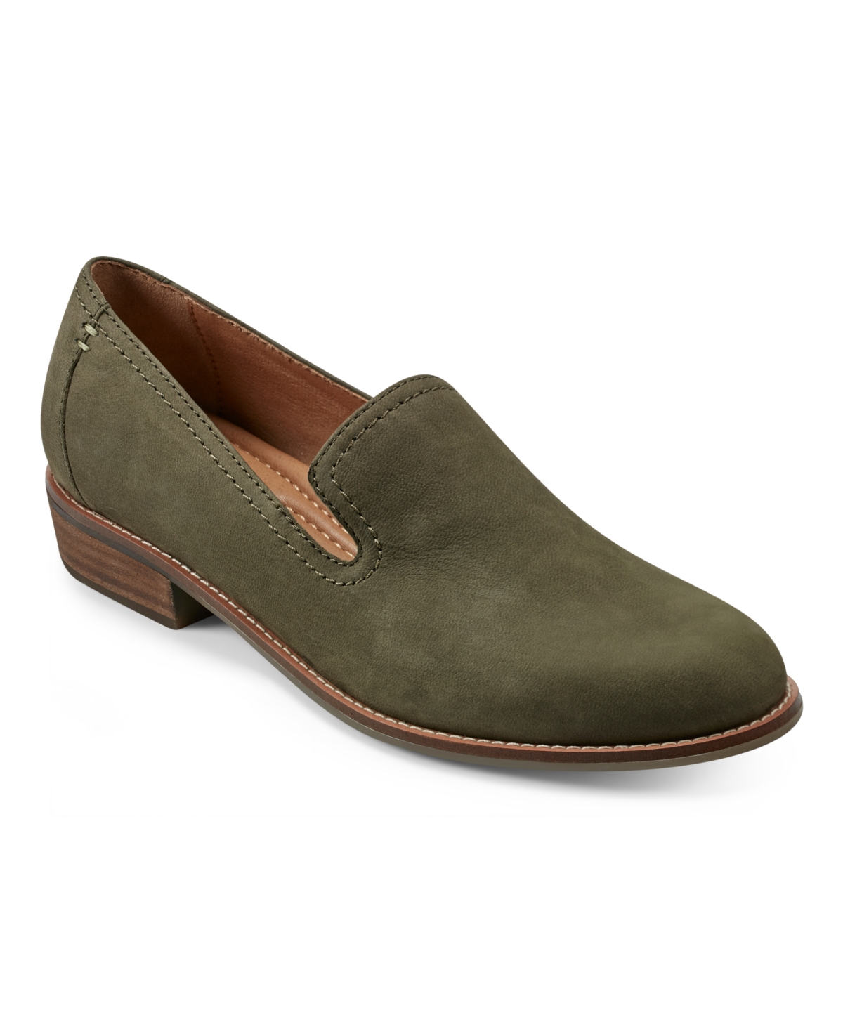 Shop Earth Women's Edna Flat Slip-on Loafers In Green Leather