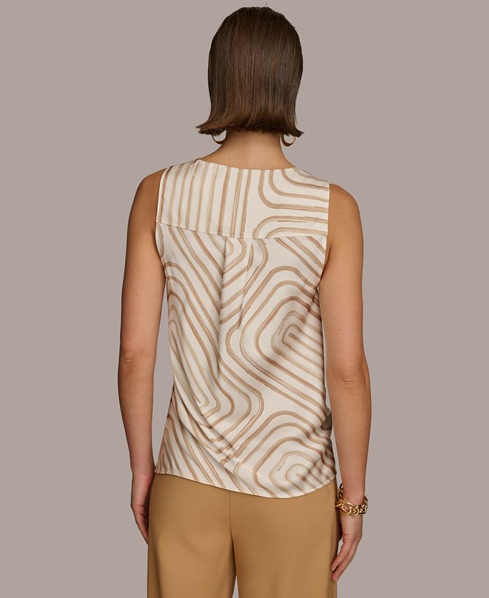 Donna Karan New York Donna Karan Women's Sleeveless Printed Satin Drape ...