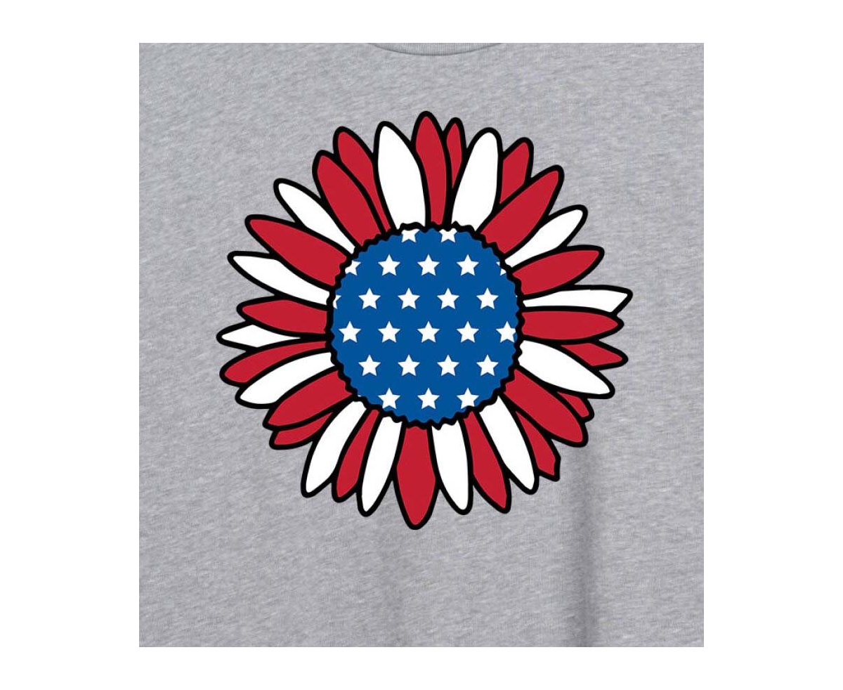 Good Vibes Llc Hybrid Apparel Trendy Juniors Sunflower Graphic Oversized Tee In Grey