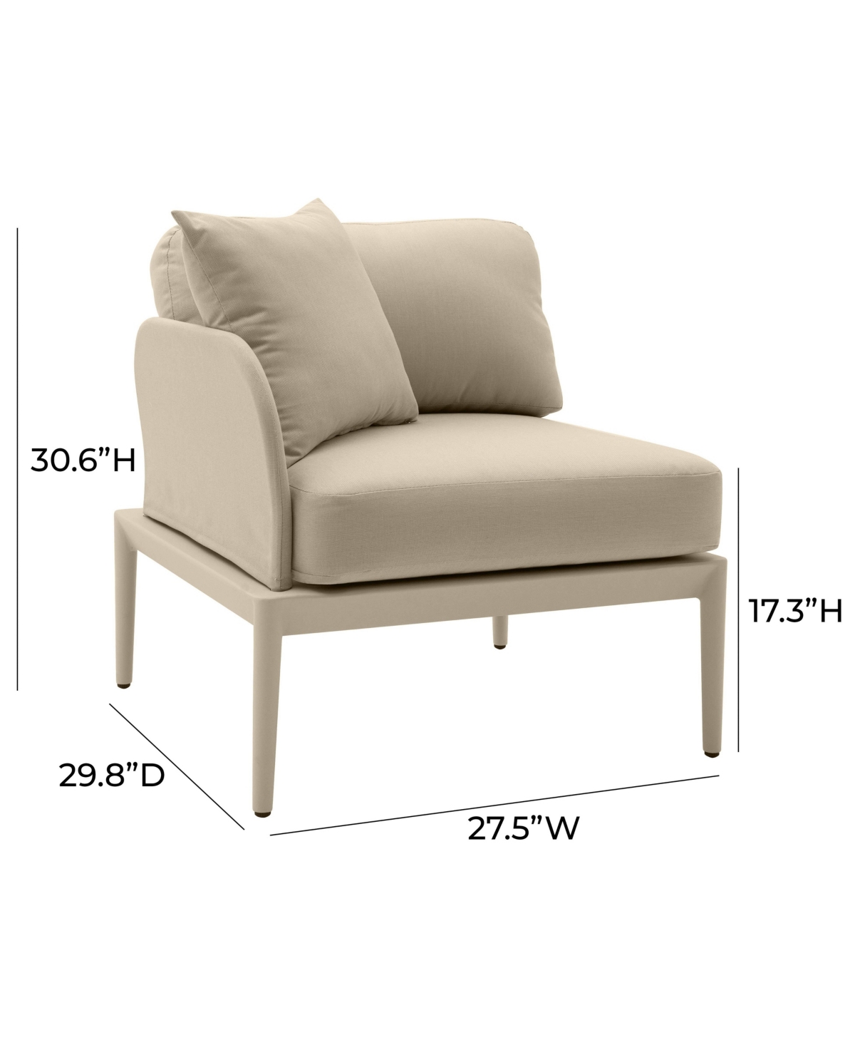Tov Furniture Kapri Modular Outdoor Raf Corner Seat In Taupe