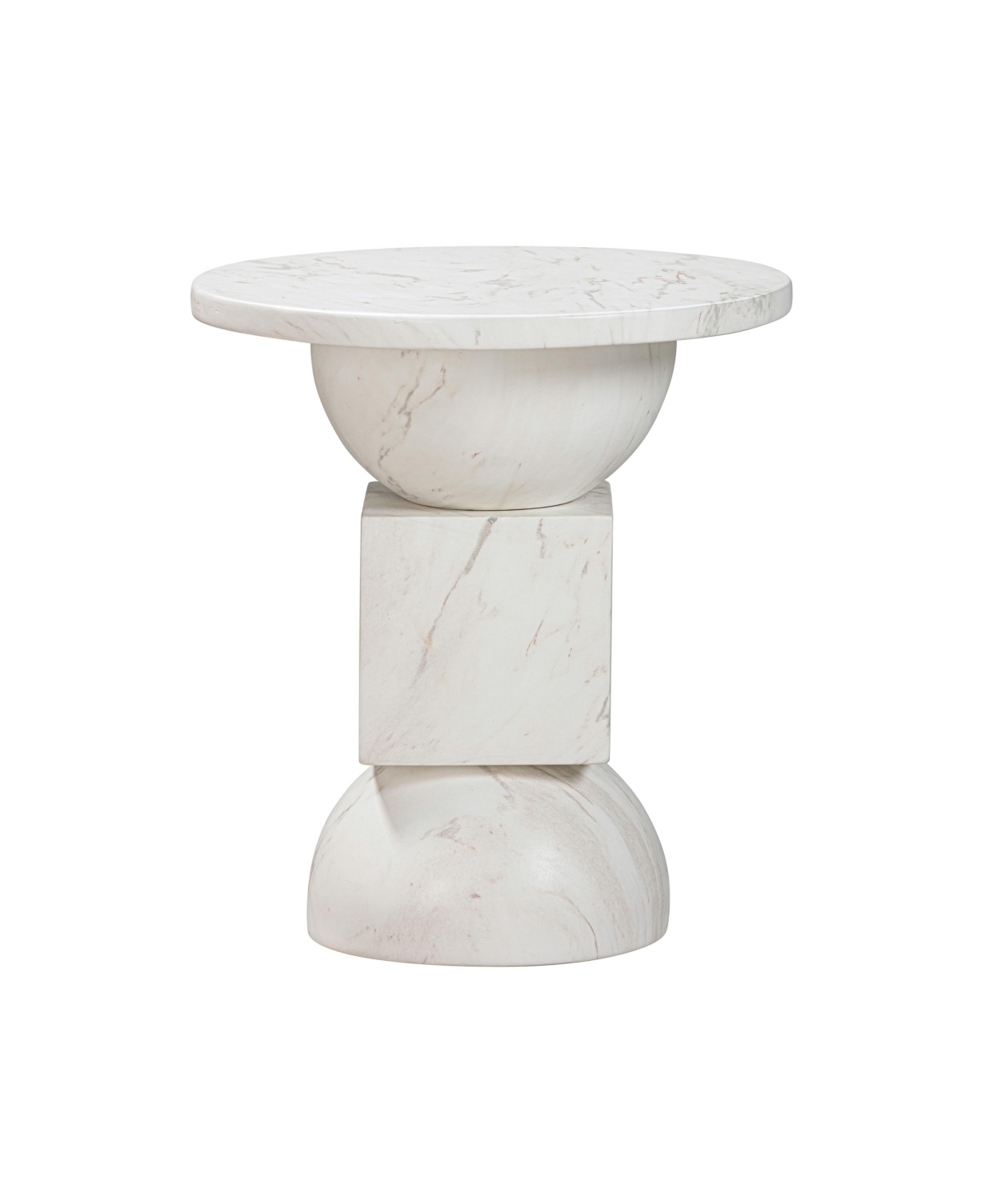 Tov Furniture 1 Pc. Marble Side Table In White