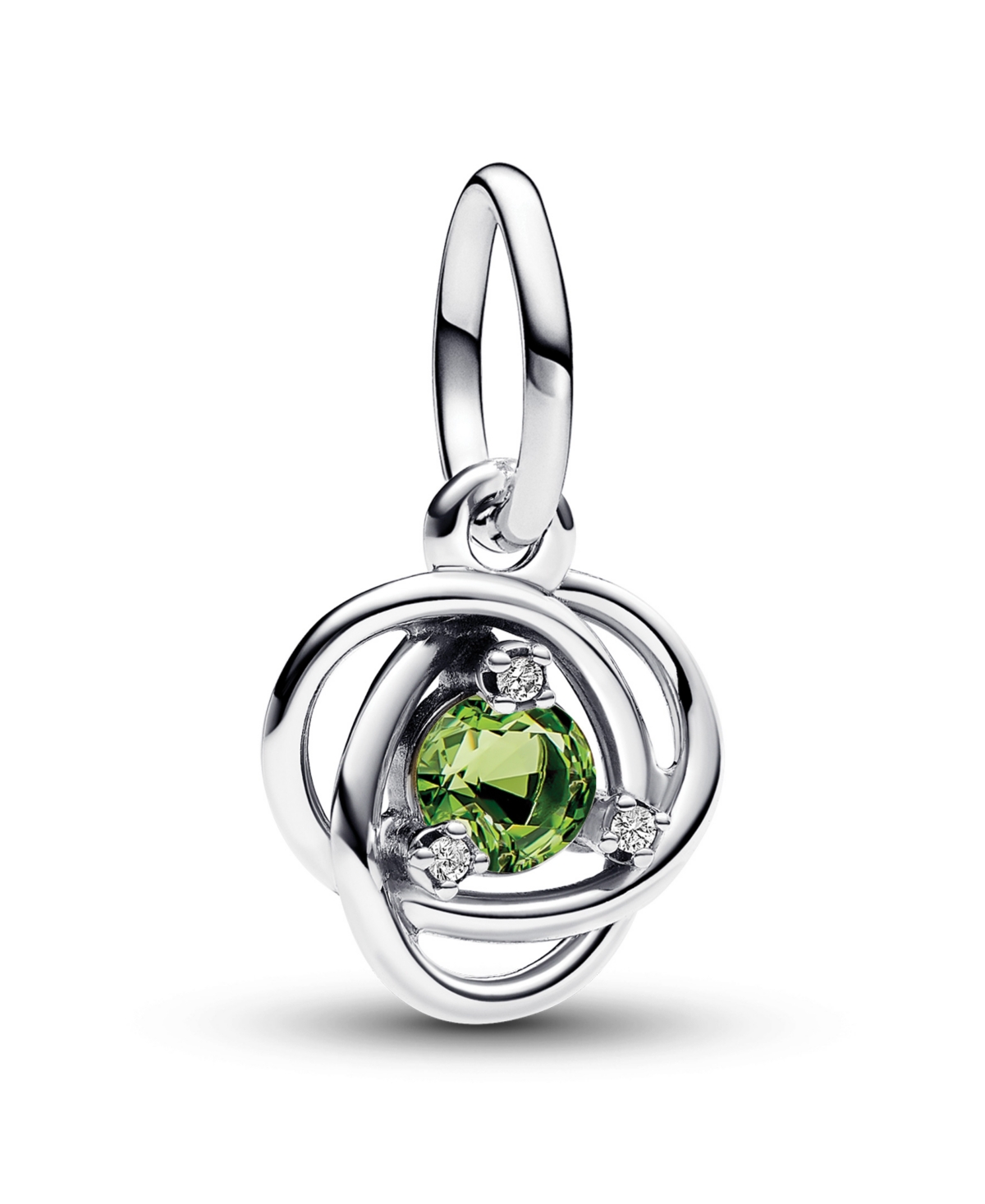Pandora Sterling Silver Birthday Circle Stone Dangle Charm In Silver