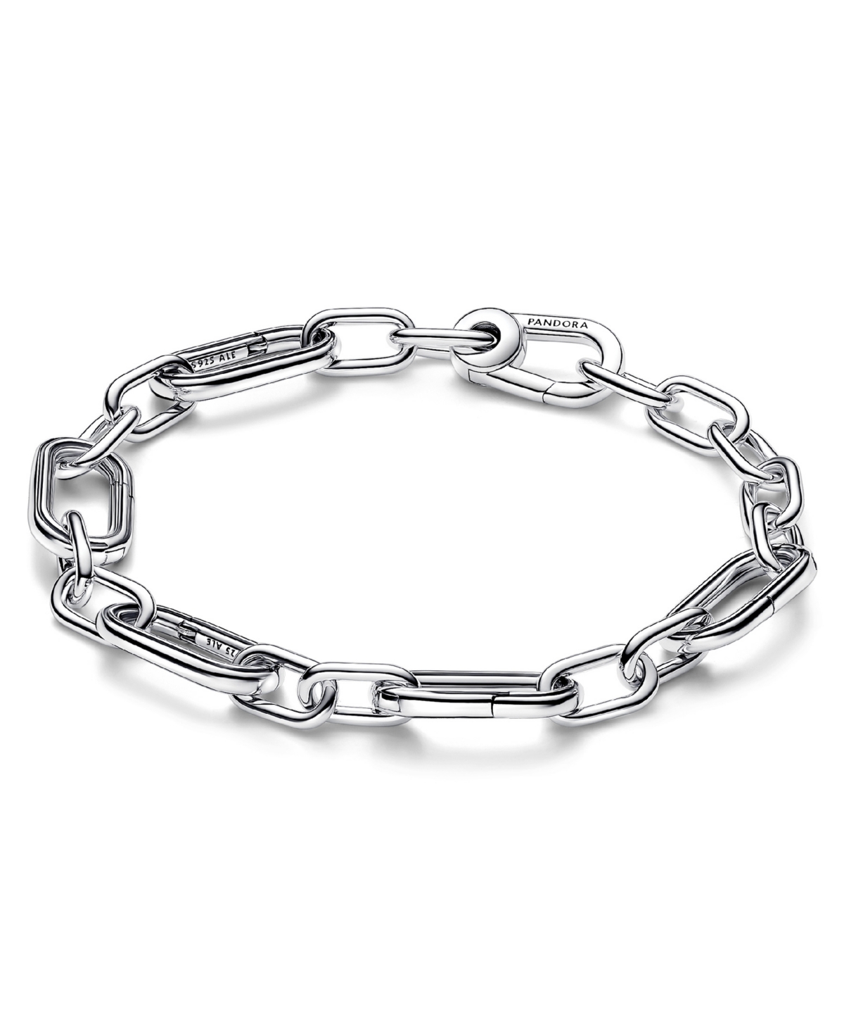 in Sterling Silver Five Openable Link Chain Bracelet - Silver