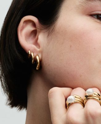 14K Gold-Plated Round Hoop Earrings