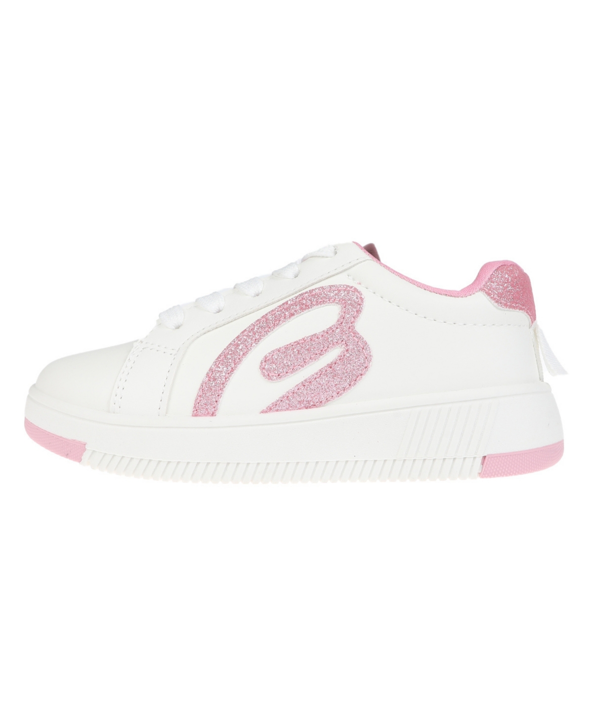 Bebe Little Girl's Court Sneaker With Glitter Applique And Counter Polyurethane Sneakers In Pink