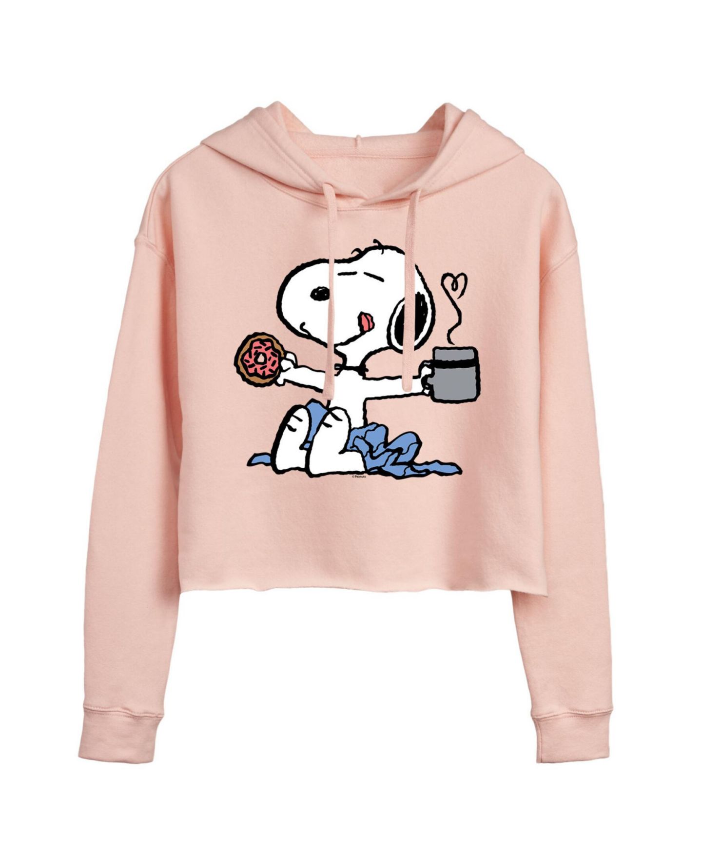 Женское худи Hybrid Apparel Trendy Juniors Peanuts Snoopy Graphic Cropped, цвет: Пудровый — фото 1
