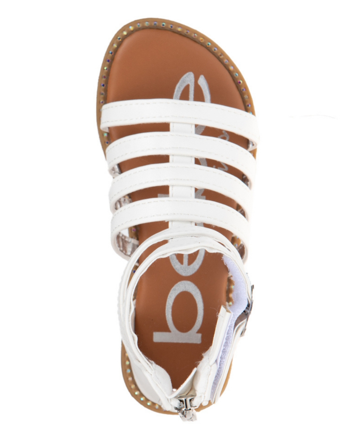 Bebe Big Girl's Fashion Gladiator Sandal with Rhinestone Welt Polyurethane Sandals