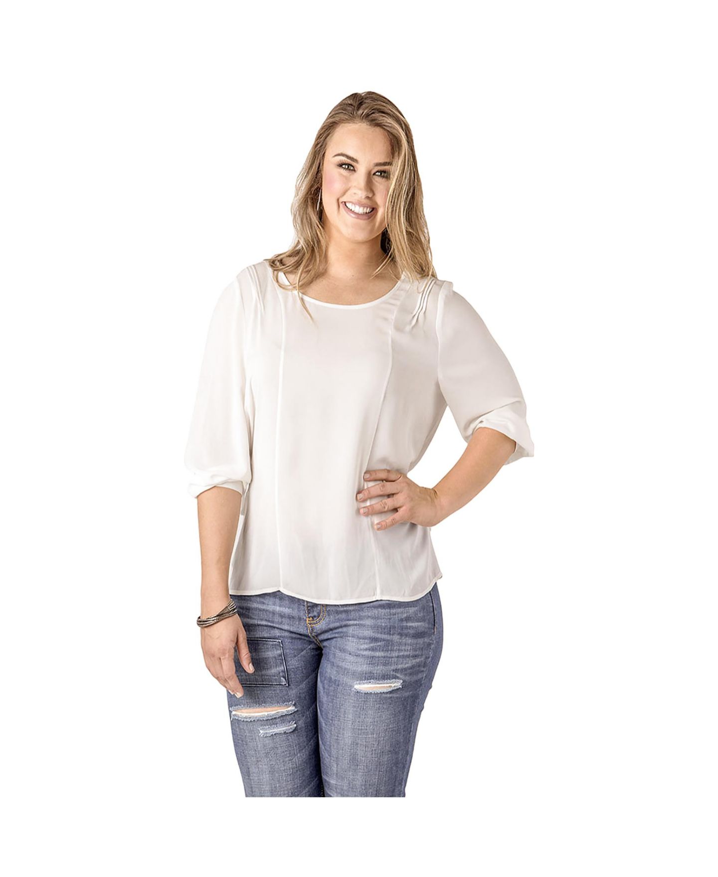 Женский топ Standards & Practices Plus Size Pull Over Boxy, цвет: Белый — фото 1