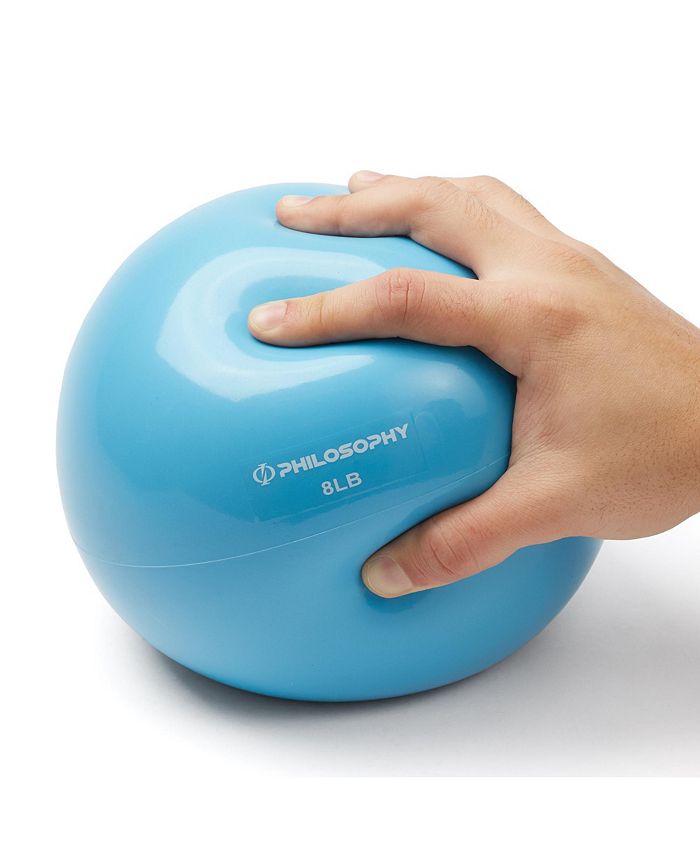 Philosophy Gym Toning Ball, 8 LB, Blue - Soft Weighted Mini Medicine ...