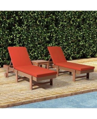 Set of 2 78" x 23" Cushions Outdoor Chaise Lounge Chair