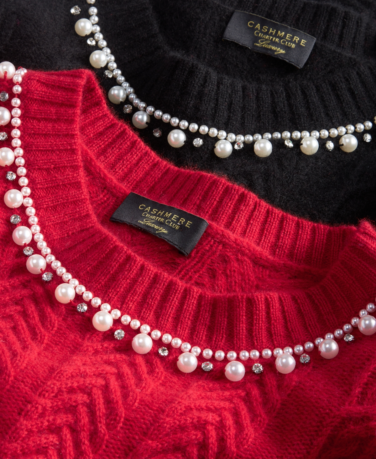 Charter Club Women's Cashmere Embellished Cable-Knit Tunic Sweater, Created for Macy's