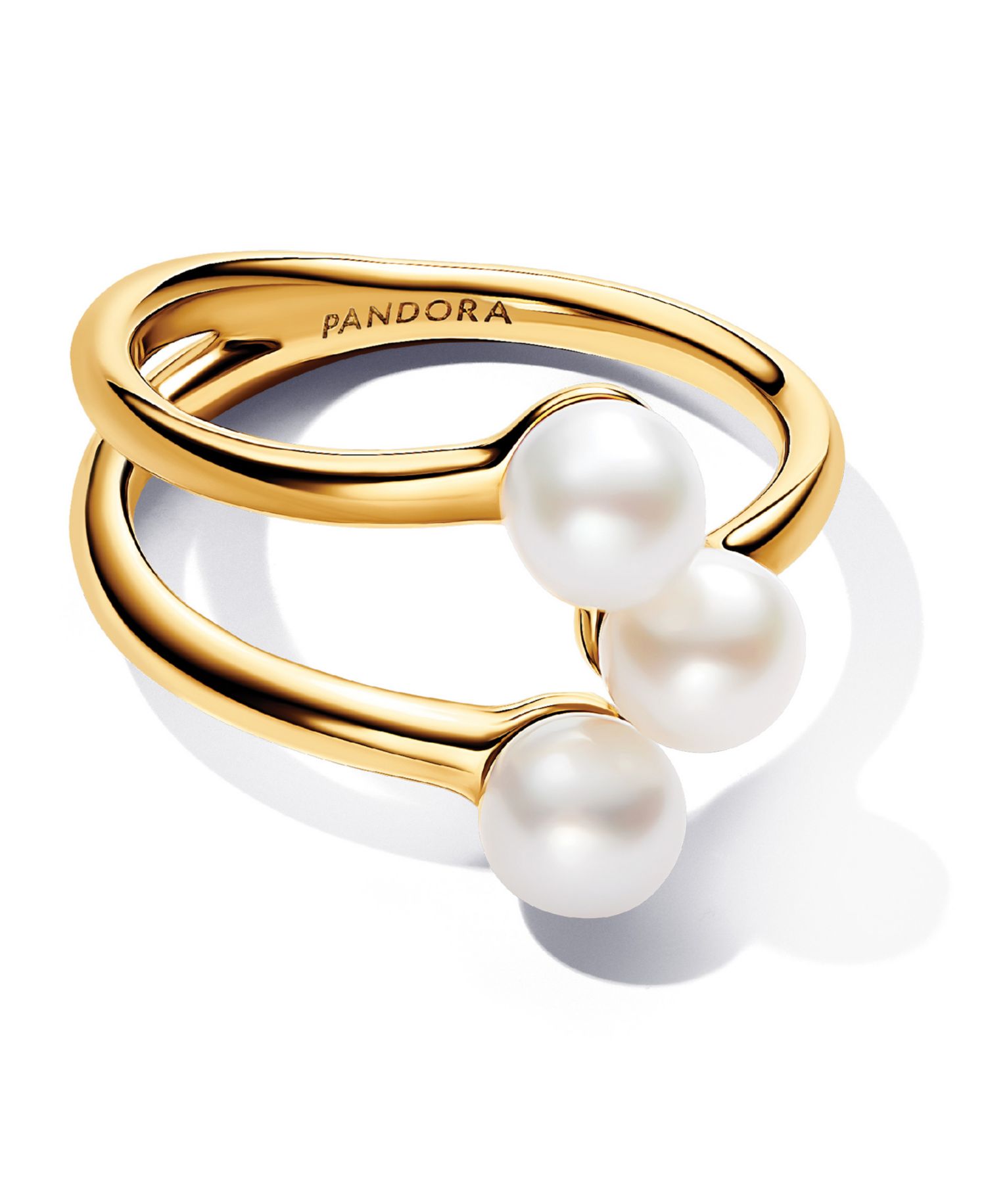 Treated Freshwater Cultured Pearl Open Ring in 14k Gold-plated