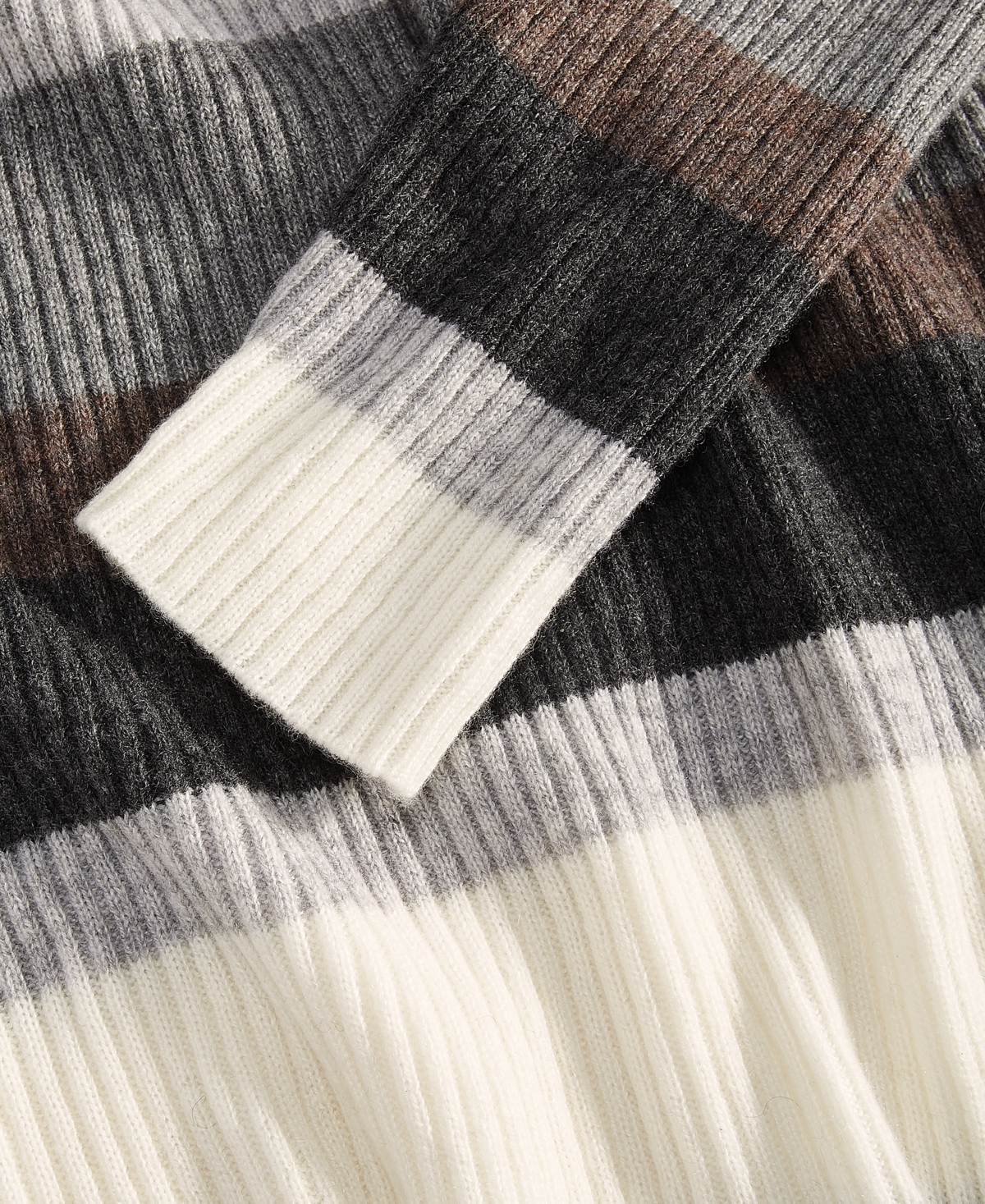Charter Club Women's Cashmere Striped Turtleneck Midi Dress, Created for Macy's