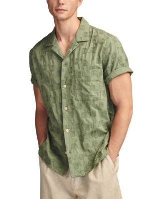 【KOOLOSET】Boxy Stripe Collar Short Sleeve Tee Men's Fashion Summer Round Collar Short Sleeve Loose Stripe