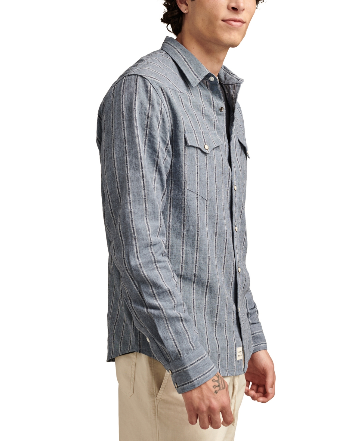Lucky Brand Men's Striped Long Sleeve Mesa Western Shirt In