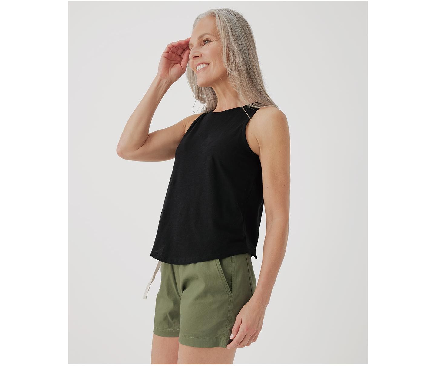 Женский топ Pact Organic Cotton Featherweight Slub Reversible, цвет: Чёрный — фото 3