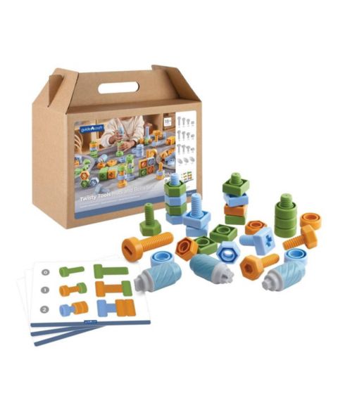 Детские конструкторы Kaplan Early Learning Twisty Tools Nuts and Bolts Set, 84-Piece Building Set, Ages 18 Months and Up