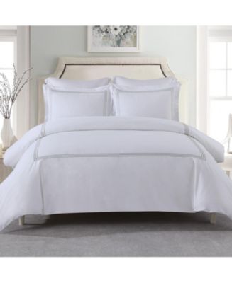 Egyptian Linens Adeline 100% Cotton Percale Embroidered Duvet Cover Set, King/California King - Macy's