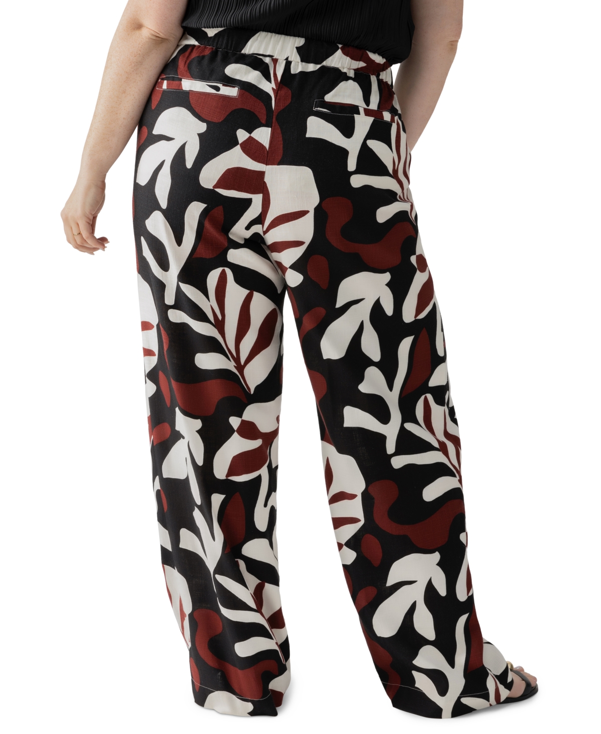 Sanctuary Women's The Soft Linen-Blend Printed High Rise Pants