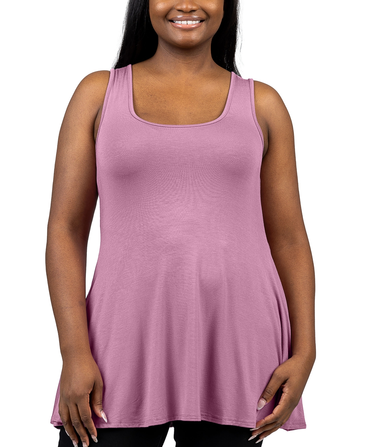 Plus Size Sleeveless Tunic Tank Top - Taupe