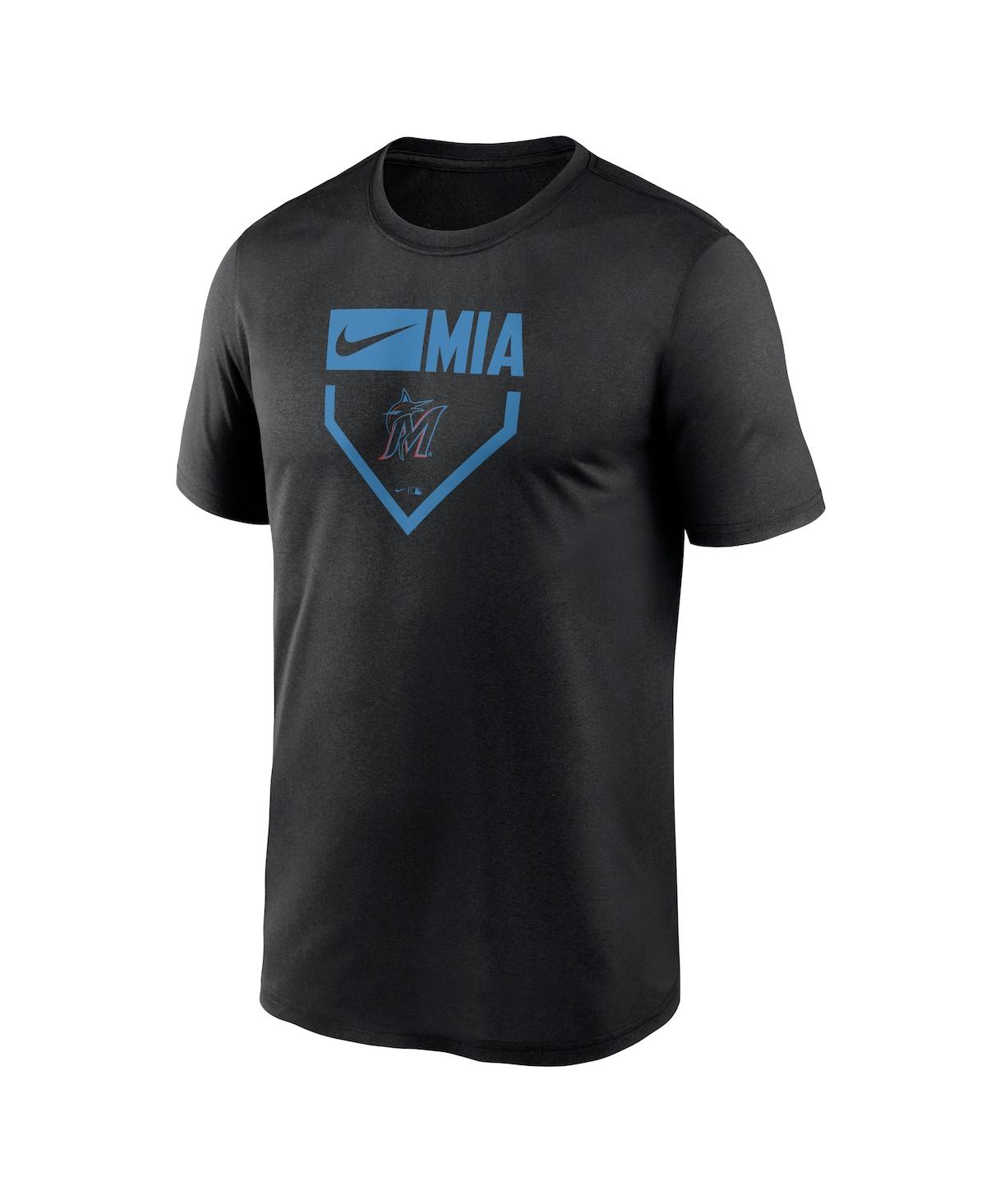 Fanatics Nike Men's Black Miami Marlins Home Plate Icon Legend Performance T-shirt In Black