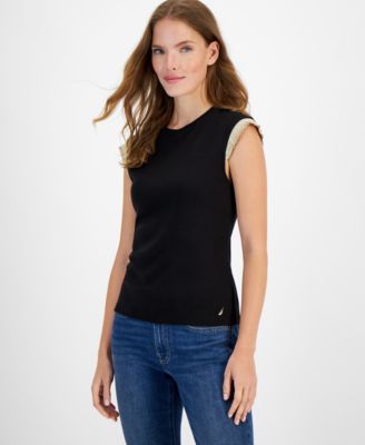 Nautica Jeans - Women's Metallic-Ruffle Sleeveless Top