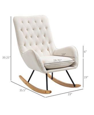 Traditional Rocking Armchair w/Tufted Back, & Thick Padding,