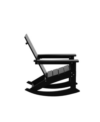 Modern Adirondack Outdoor Rocking Chair with Side Table Set