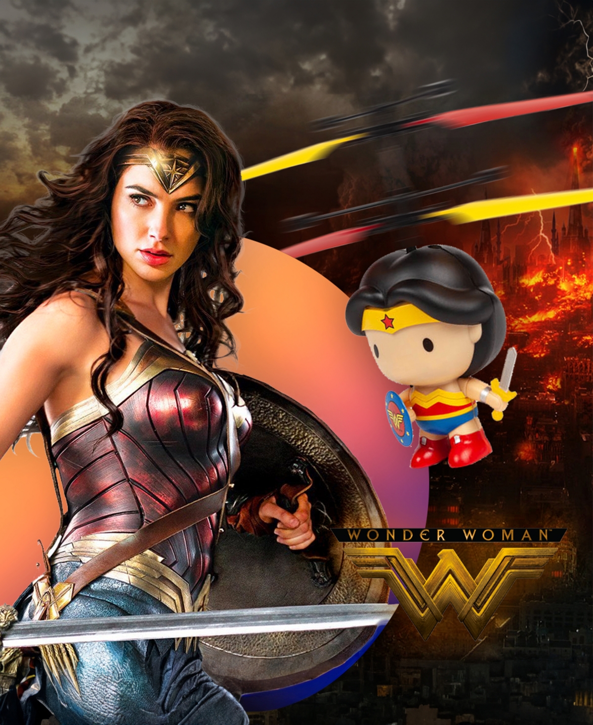 World Tech Toys Dc Wonder Woman 3.5 Inch Flying Character Ufo Helicopter In Multi