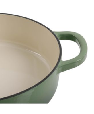 Artisan 5 Quart Cast Iron Braiser Everyday Pan With Borasilicate Lid - Red