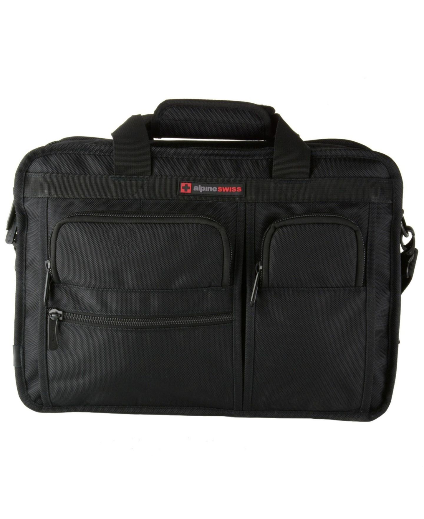 Мужская сумка Alpine Swiss Conrad Messenger 15.6 Inch Laptop Briefcase with Tablet Sleeve, цвет: Чёрный — фото 10