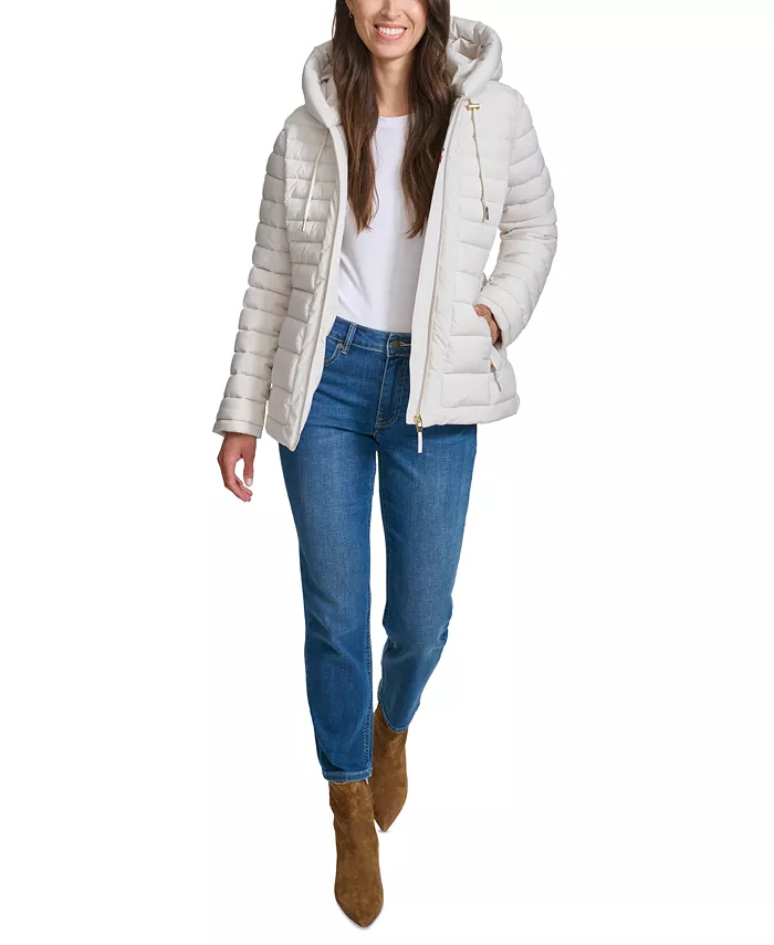 Women's Hooded Packable Puffer Coat - thumbnail 6