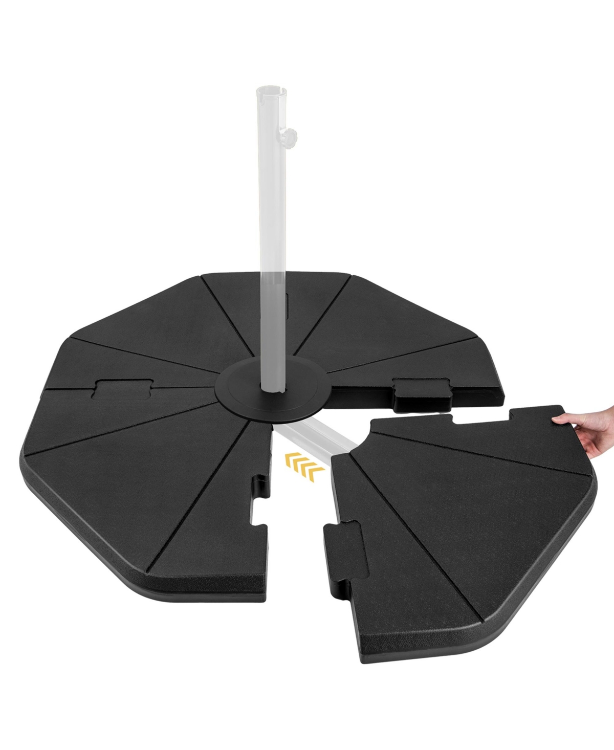 4PCS Fillable Umbrella Base Stand Patio Offset Cantilever Umbrella Base Garden - Black
