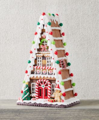 Holiday Lane - Christmas Cheer Red, Green & White Gingerbread House