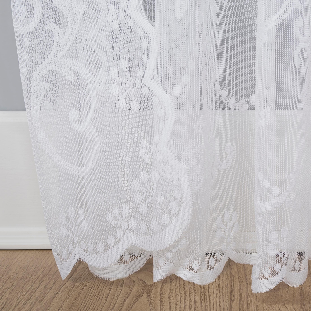 No. 918 Ariella Floral Lace Sheer Rod Pocket Curtain Panel